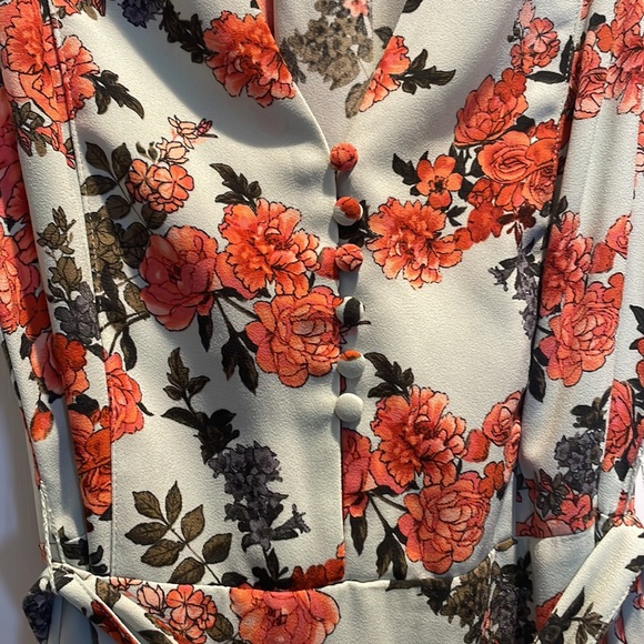 A New Day Floral Dress in Mint Green and Coral - Picture 4 of 6